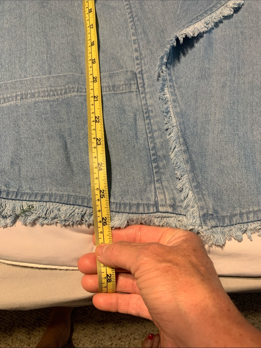 Frayed Light Blue Denim Draped Vest by - Picture 7 of 7